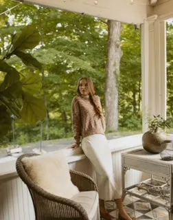 Point Marled Knit Sweater in Nutshell Combo