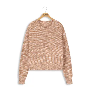 Point Marled Knit Sweater in Nutshell Combo