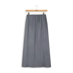 Point Sueded A-Line Slip Skirt in Gunmetal
