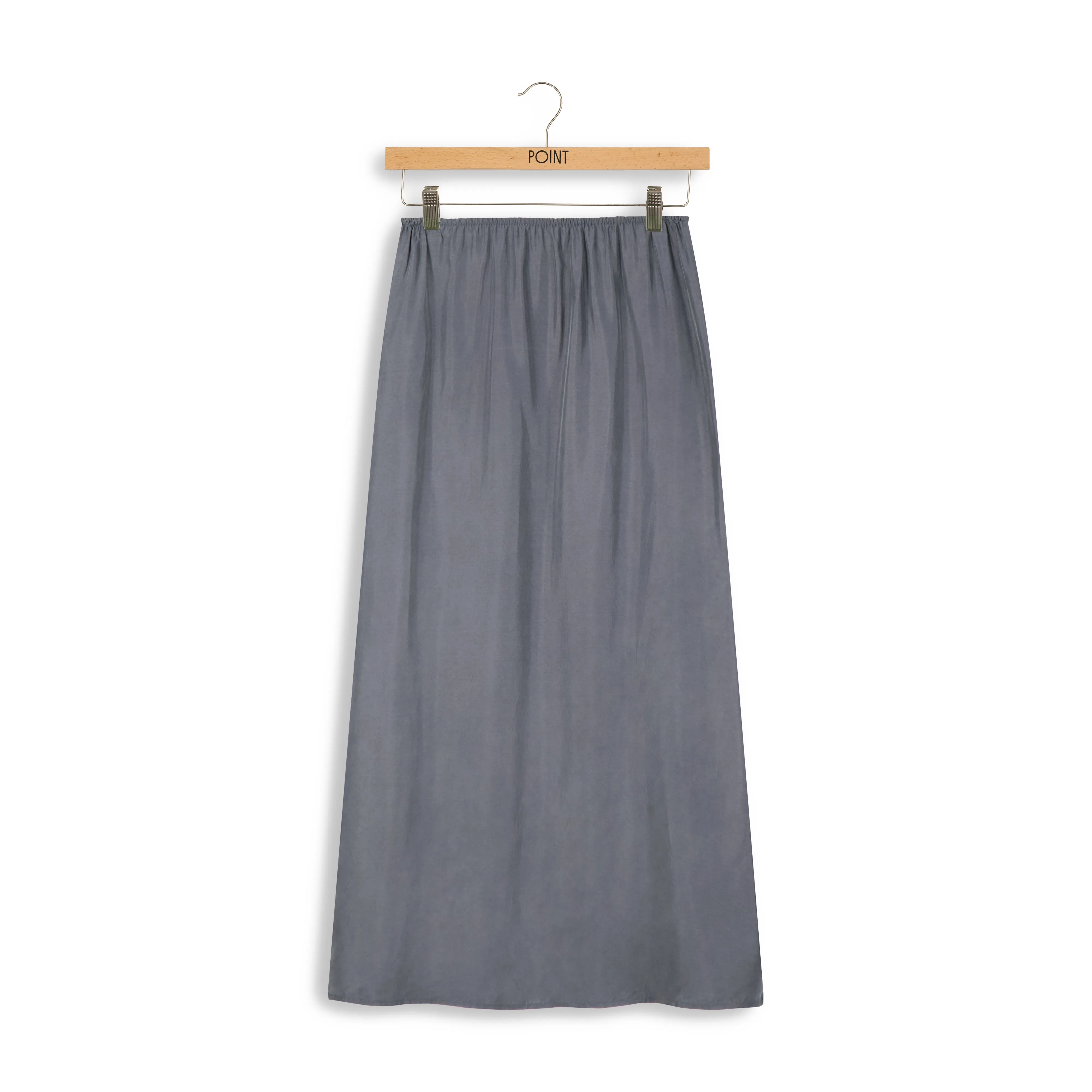 Point Sueded A-Line Slip Skirt in Gunmetal
