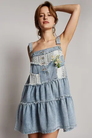 POL104 - DENIM BIB DRESS