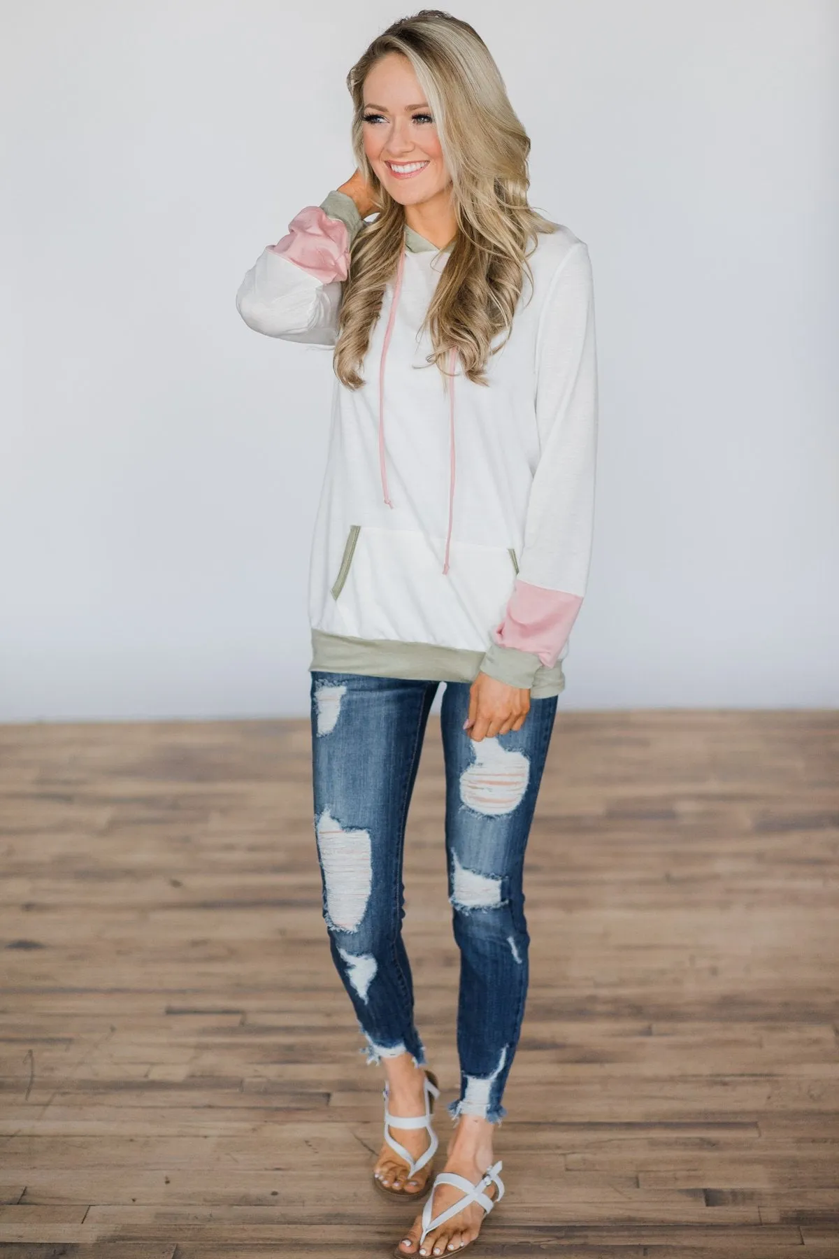Pretty Pleased Ivory Hoodie