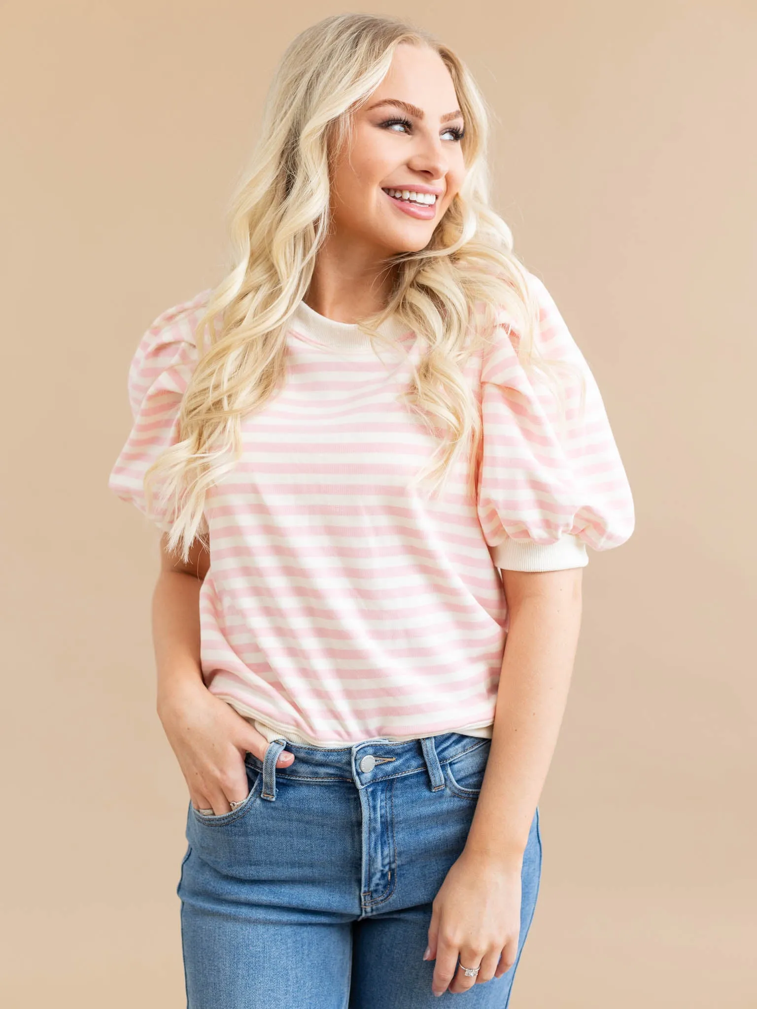Puff Short Sleeved Stripe Shirt