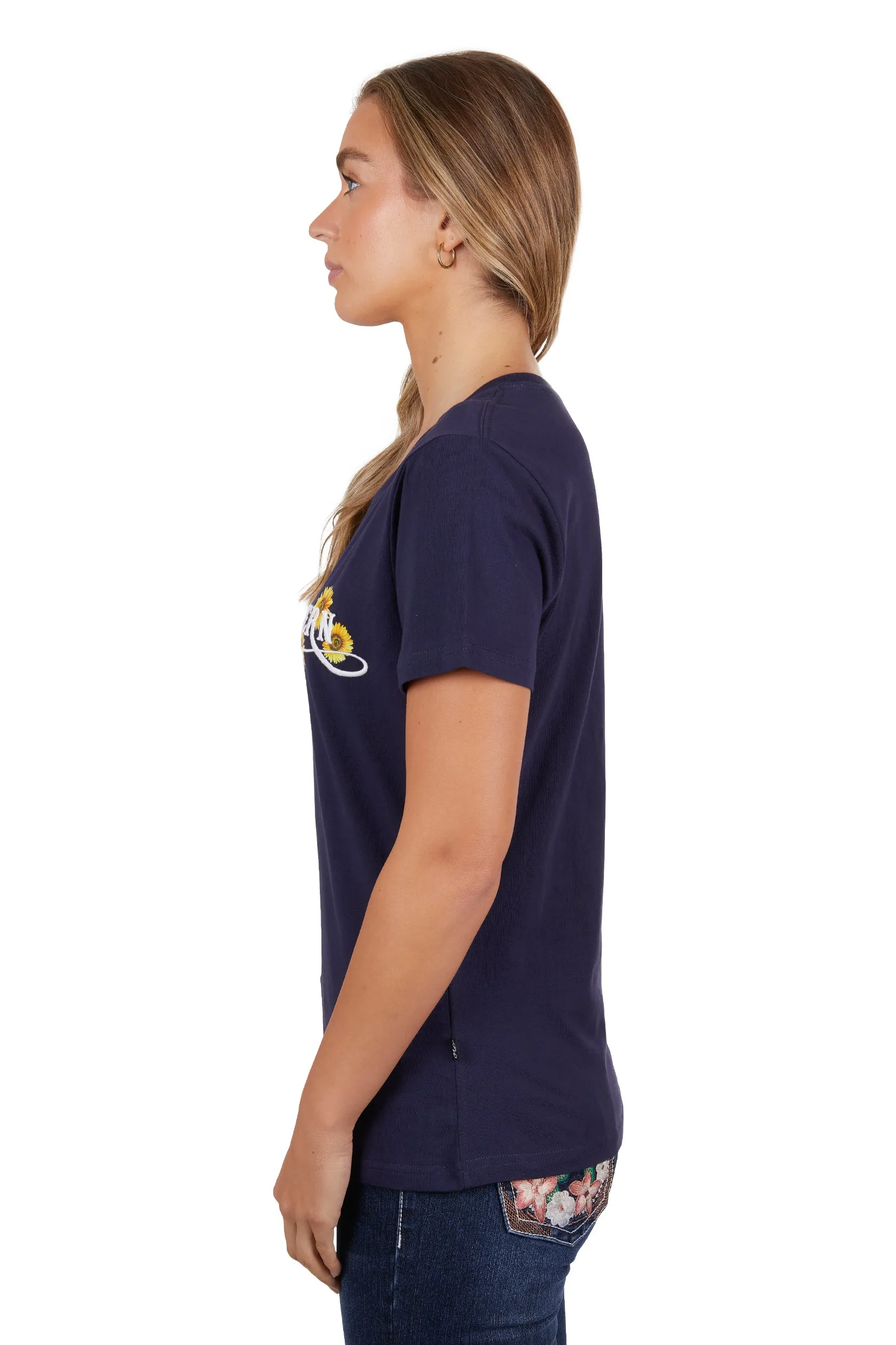Pure Western Ladies Frankie Tee Navy