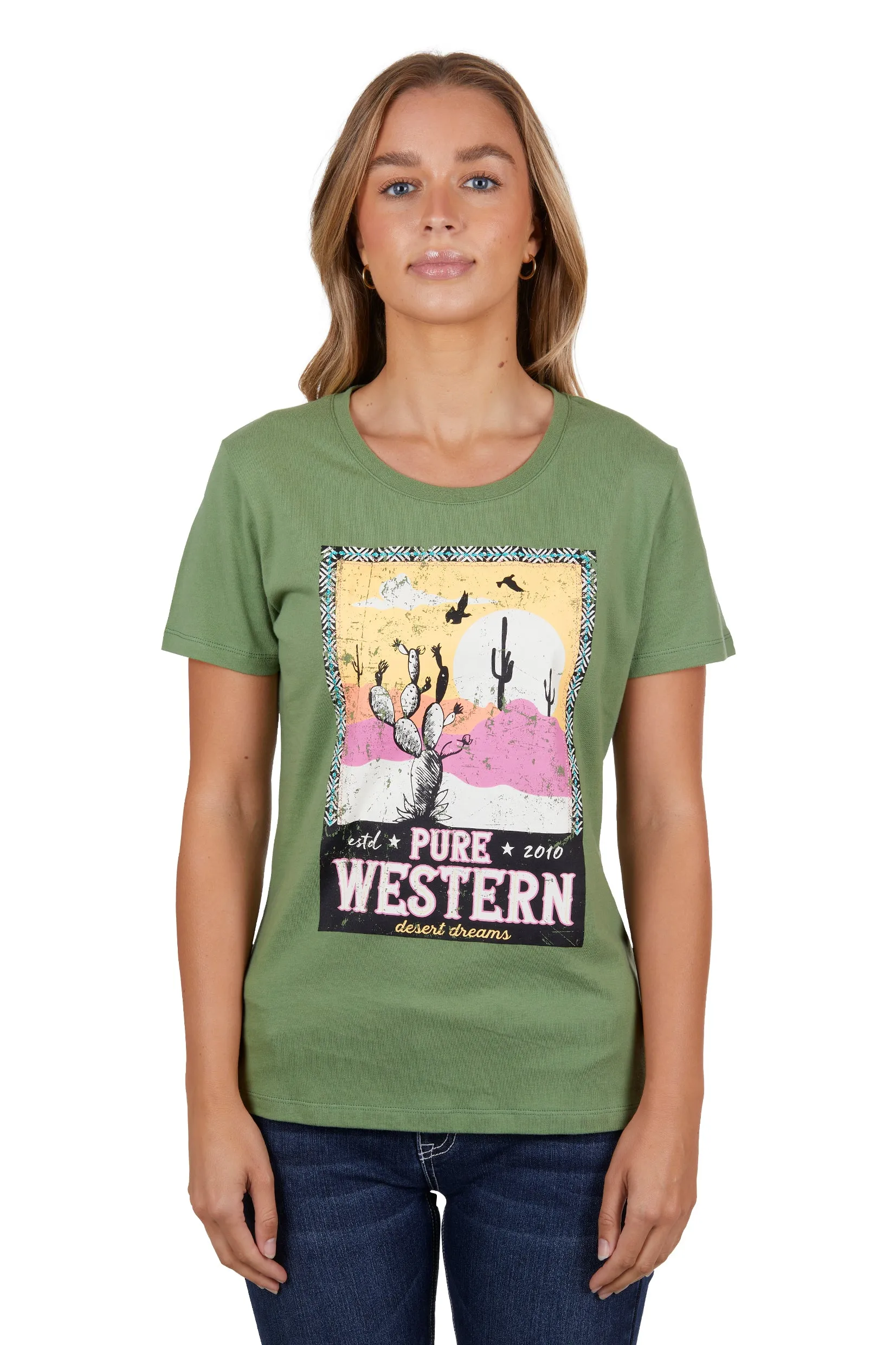 Pure Western Ladies Lauren SS Tee Moss