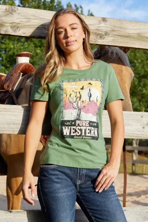 Pure Western Ladies Lauren SS Tee Moss