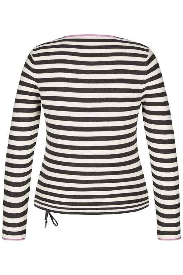 PURPLE PRINT STRIPED T-SHIRT