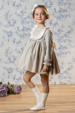 "Claudia" Stone Check Dress