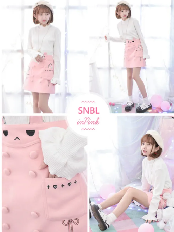 rabbit pattern A-line skirt