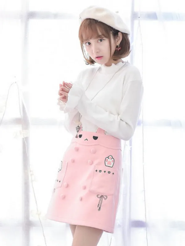 rabbit pattern A-line skirt