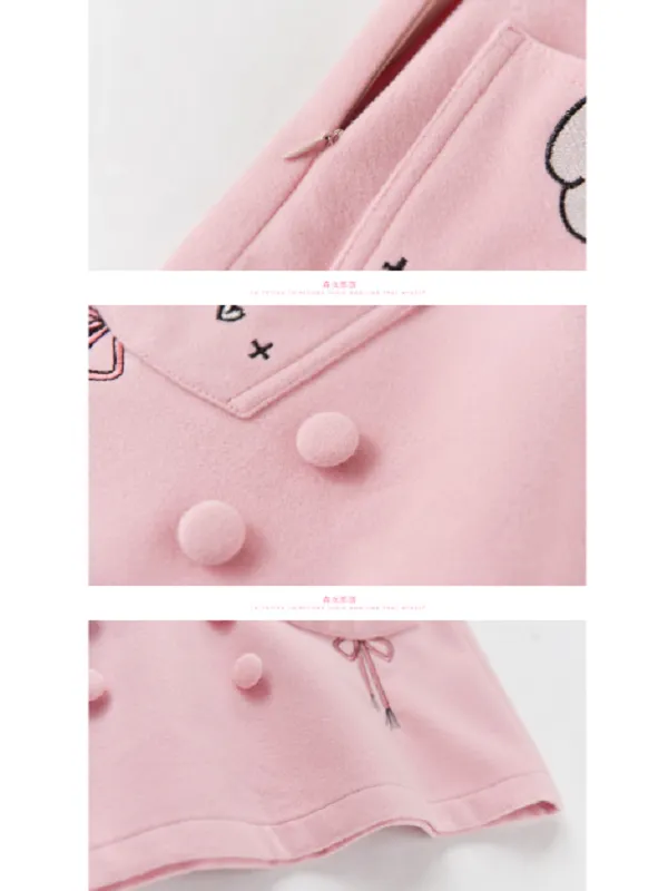 rabbit pattern A-line skirt
