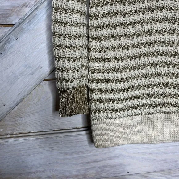 RAG &amp; BONE  Gold Metallic LAURA Sweater V Neck Pullover