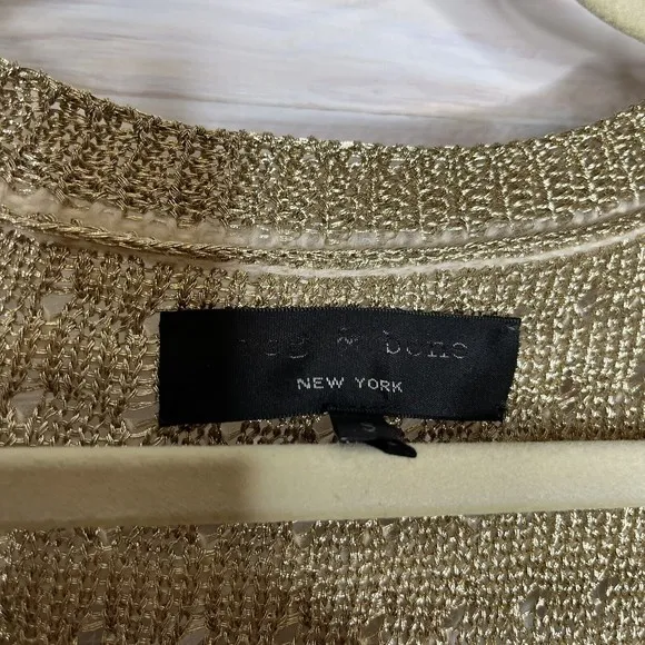 RAG &amp; BONE  Gold Metallic LAURA Sweater V Neck Pullover