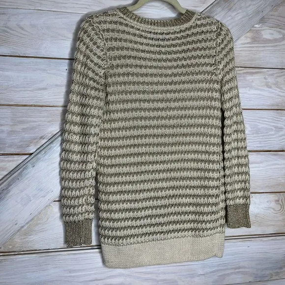 RAG &amp; BONE  Gold Metallic LAURA Sweater V Neck Pullover