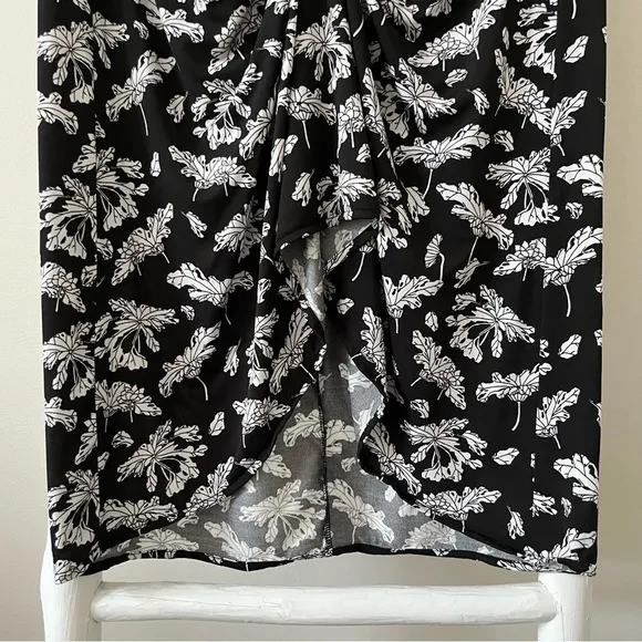 [rag &amp; bone] sabeen floral print zip front ruched hi low stretch midi skirt S/M