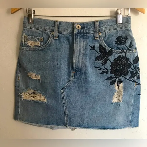 RAG&amp; BONE Dive Embroidered Skirt