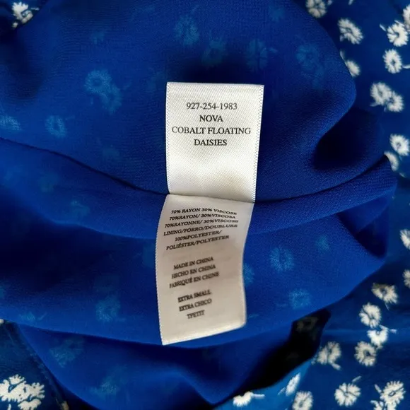 Rails Nova Skirt Cobalt Floating Daisies Royal Blue Ditsy Floral Wrap Midi XS