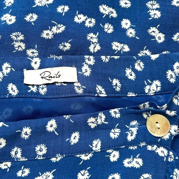 Rails Nova Skirt Cobalt Floating Daisies Royal Blue Ditsy Floral Wrap Midi XS