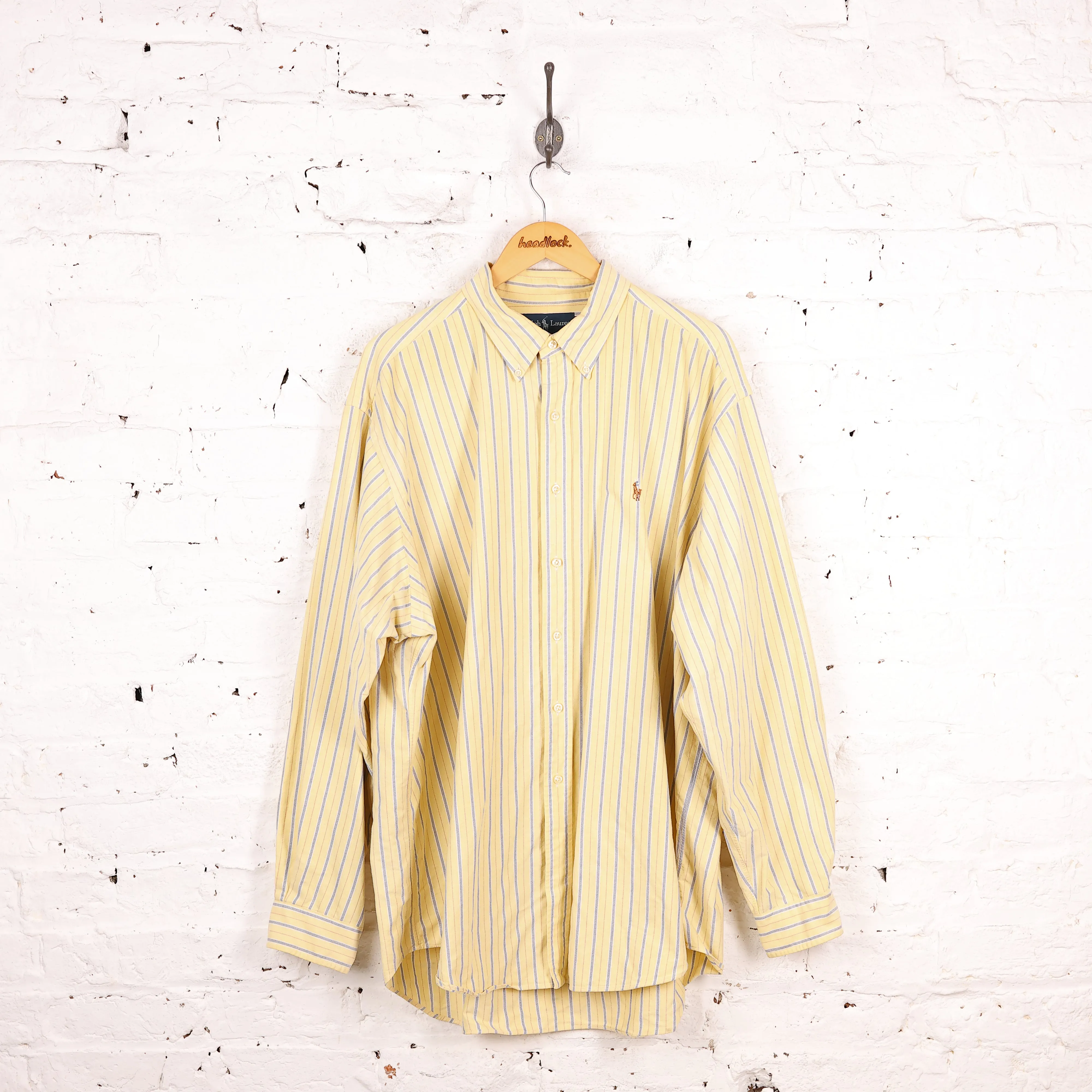 Ralph Lauren Classic Fit Striped Shirt - Yellow - XXL