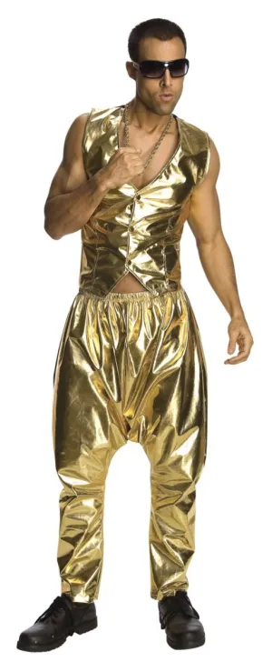 Rapper 80s 90s Gold Parachute Pants