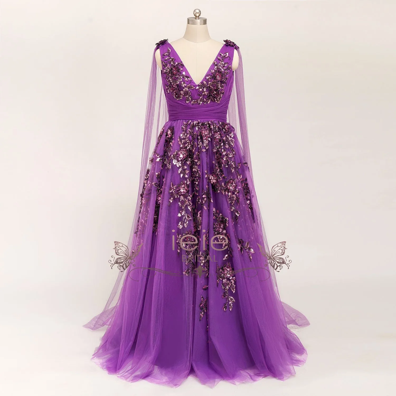 Ready to Wear Purple Grecian Lace Wedding Dress ARETHA