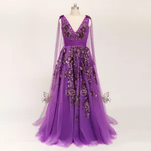Ready to Wear Purple Grecian Lace Wedding Dress ARETHA