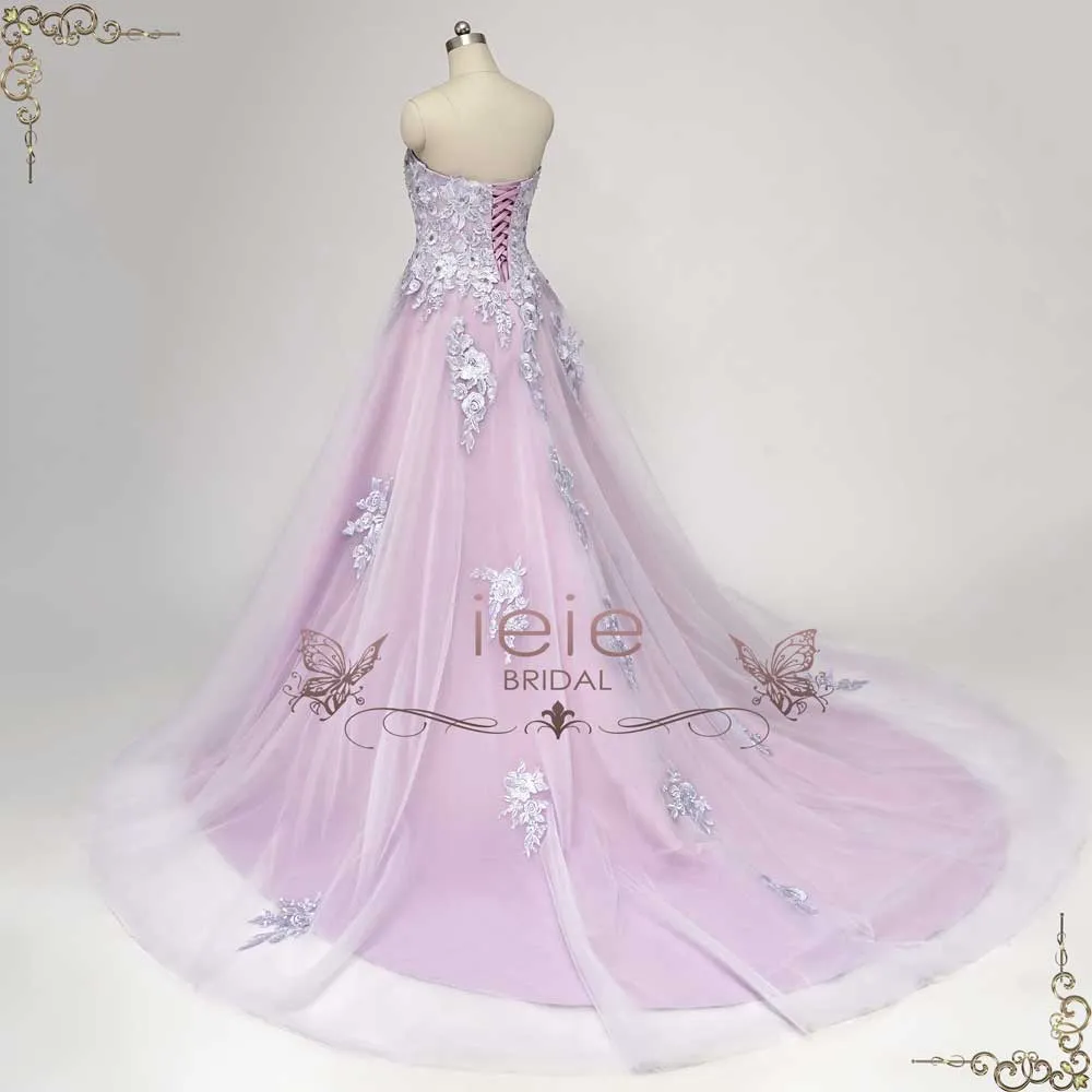 Ready to Wear Strapless Purple Lace Wedding Dress ZORANA