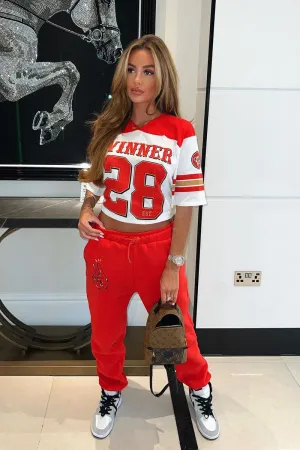 Red Winner Logo Varsity T-Shirt - Kimia