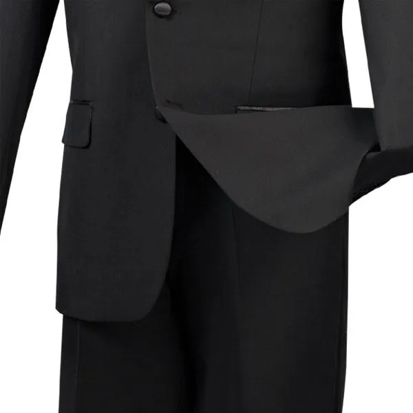 Regular Fit 2 Piece Satin Lapel Tuxedo (Black) T-900