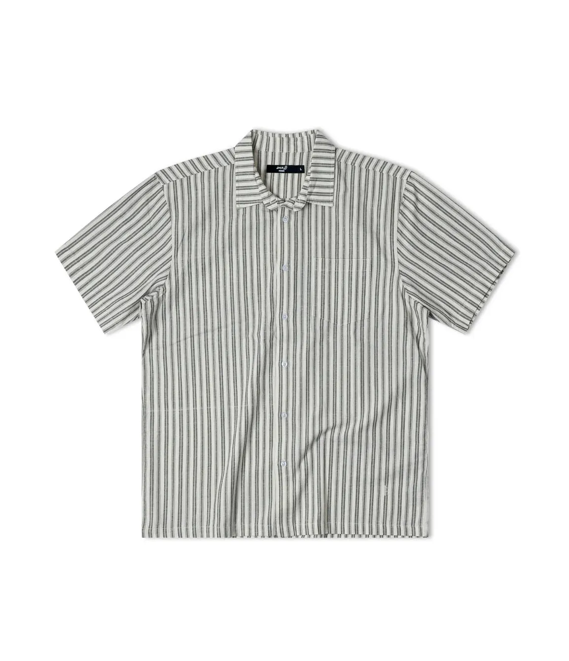 REYNOLDS STRIPED SS SHIRT - BONE GREEN