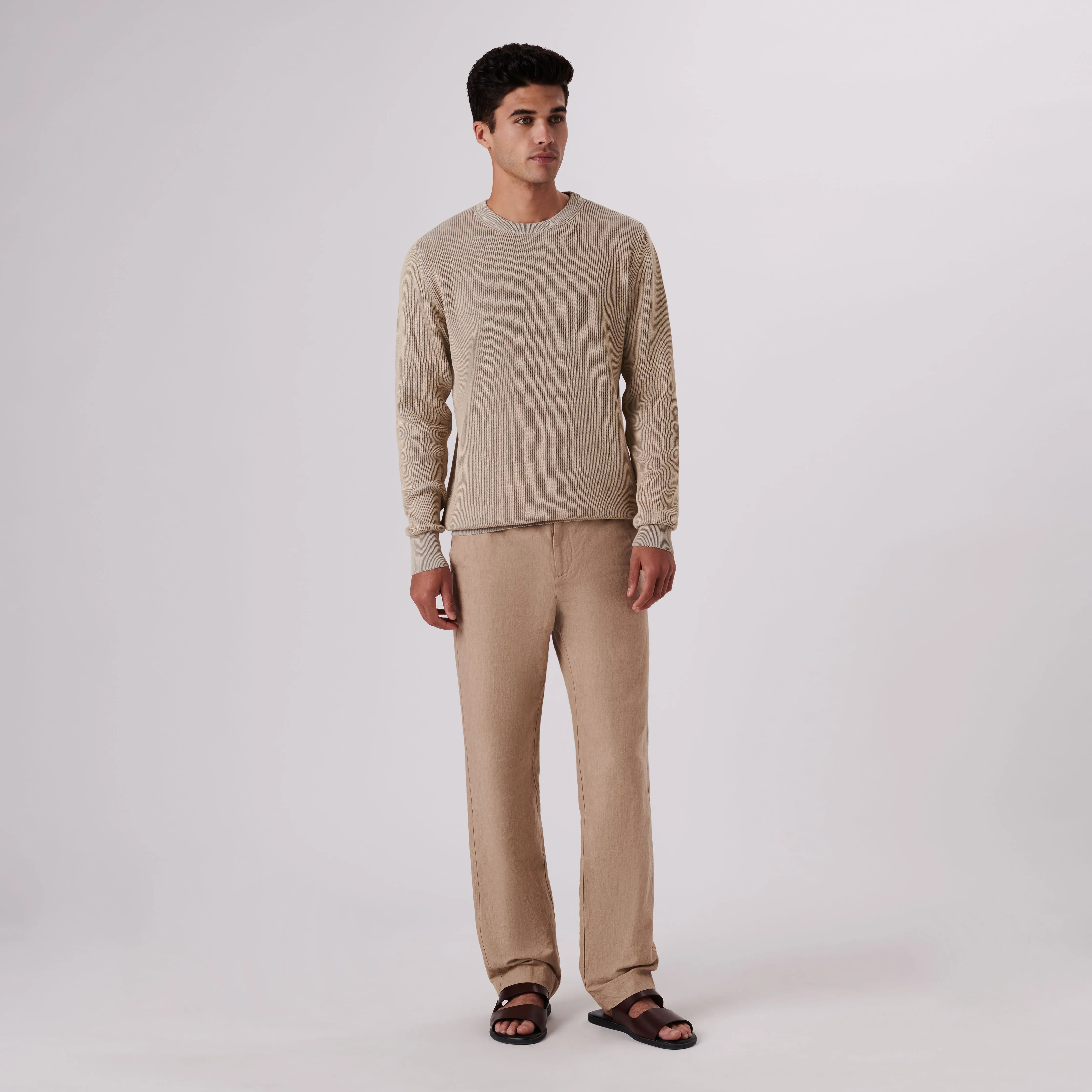 Rib Knit Crew Neck Sweater