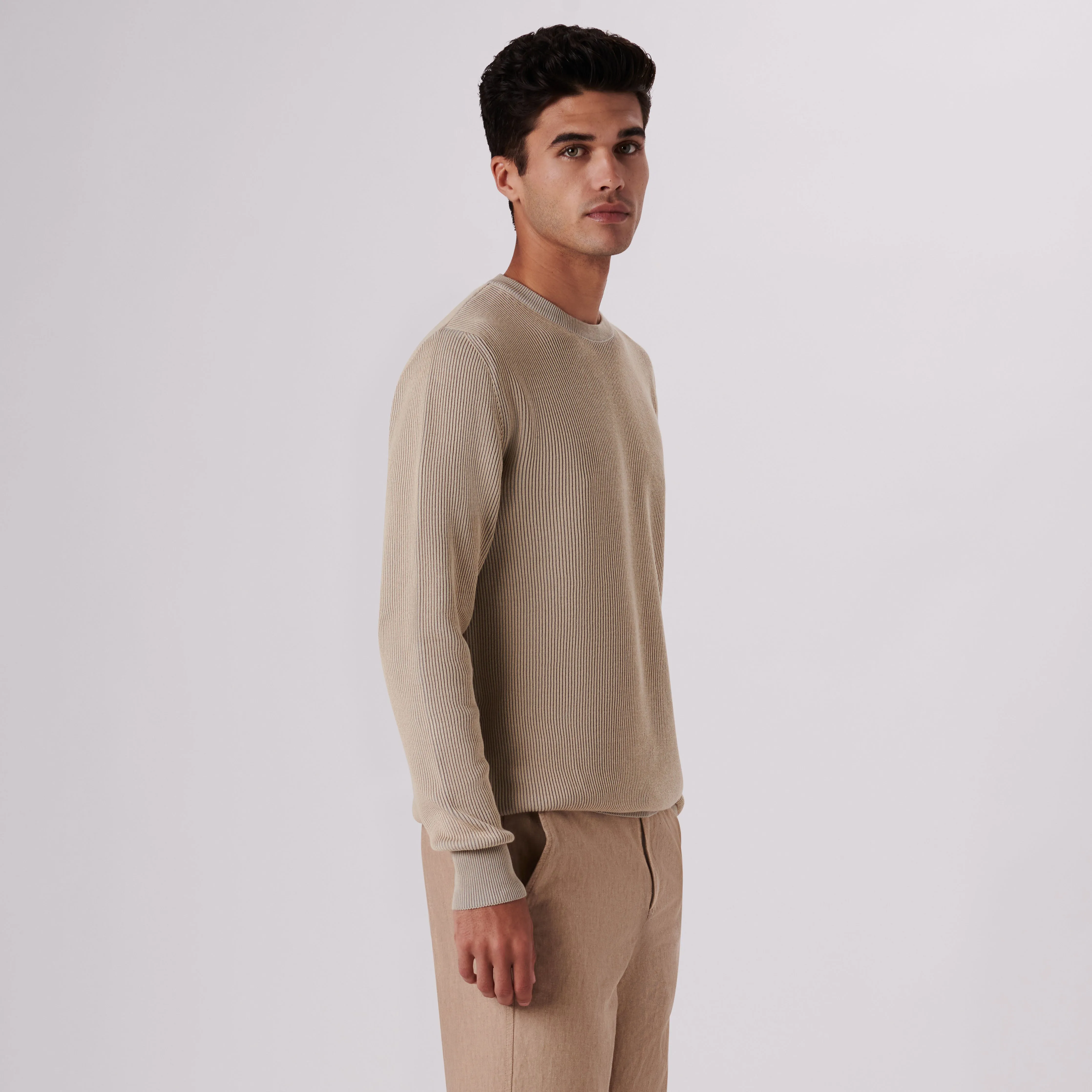 Rib Knit Crew Neck Sweater