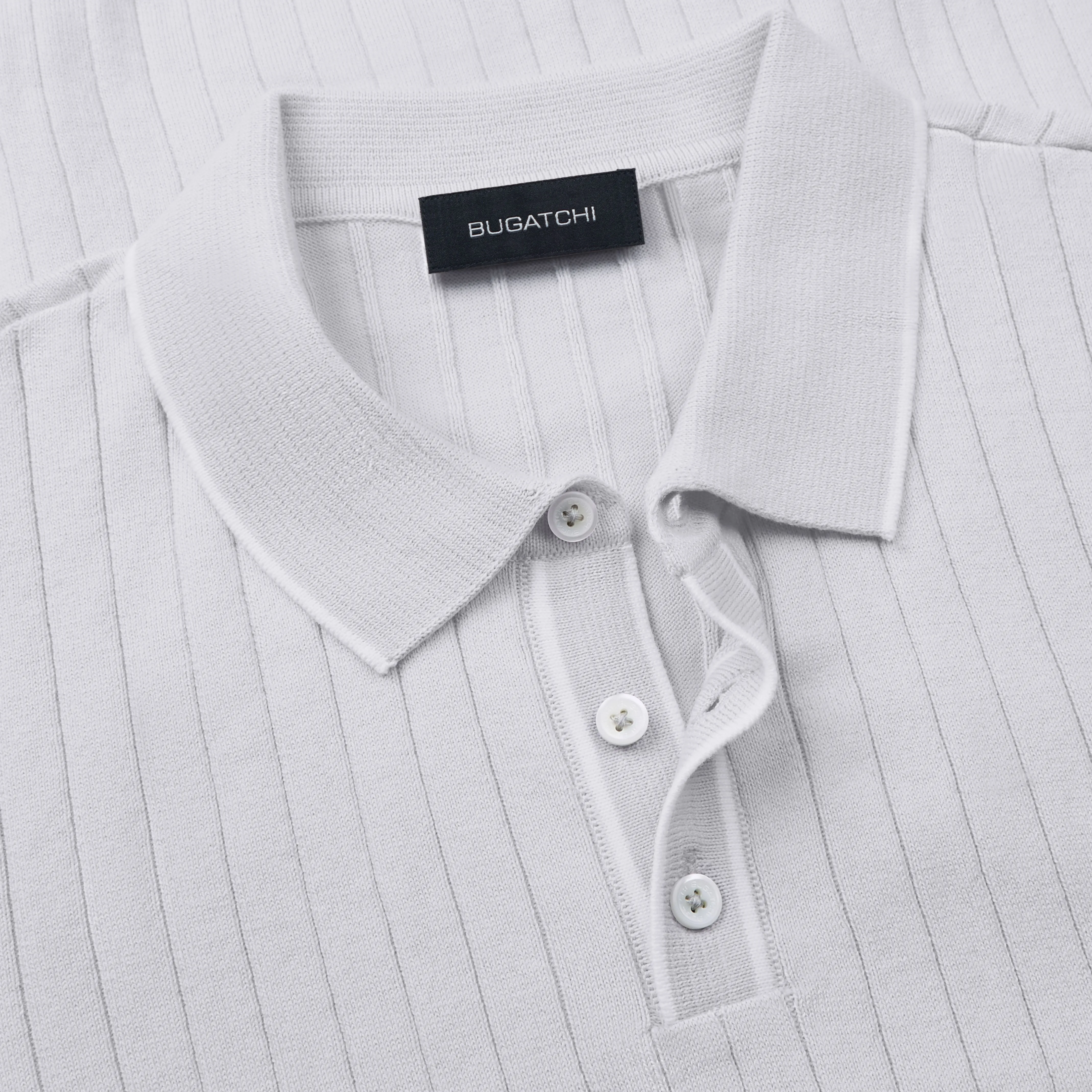 Rib Knit Short Sleeve Polo Sweater