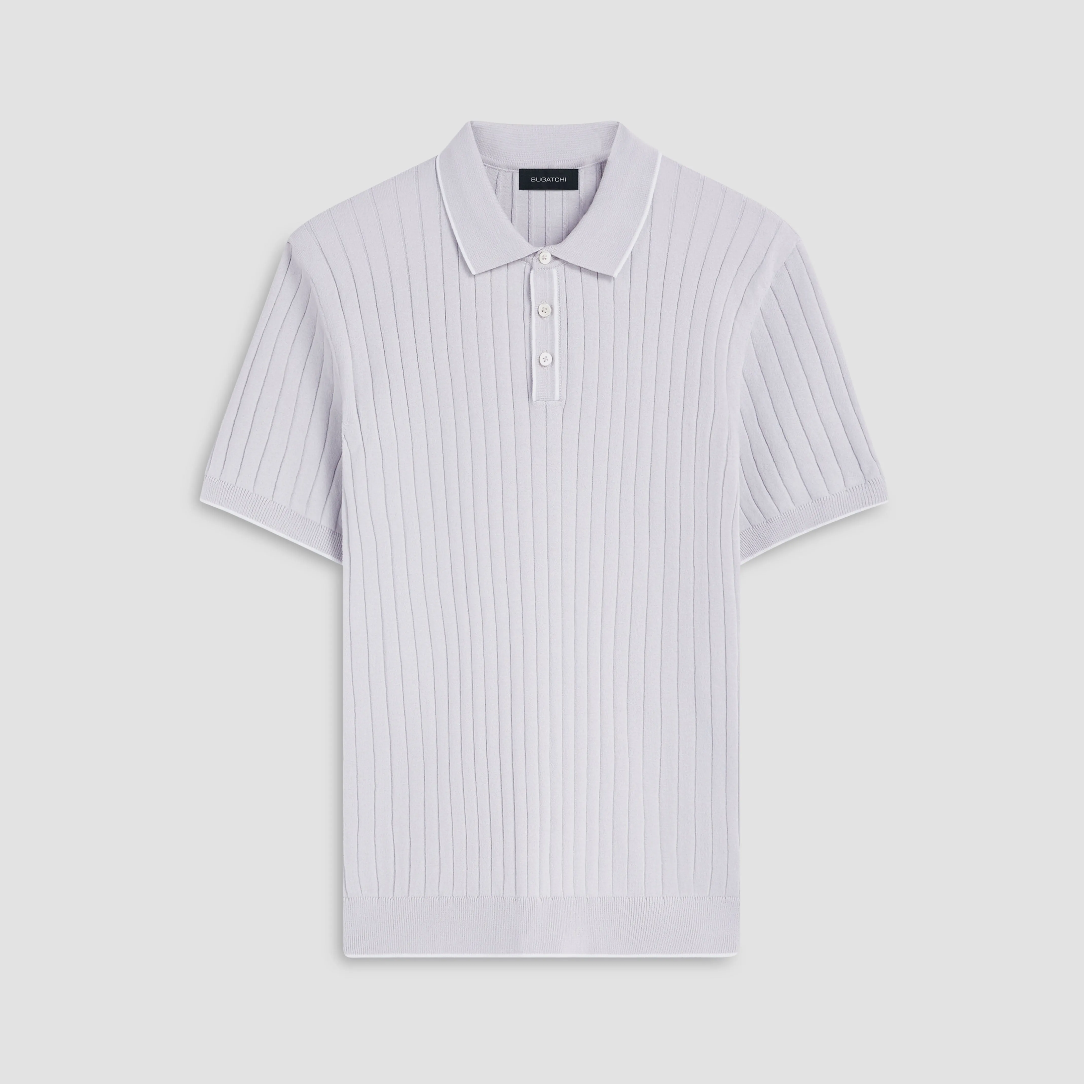 Rib Knit Short Sleeve Polo Sweater