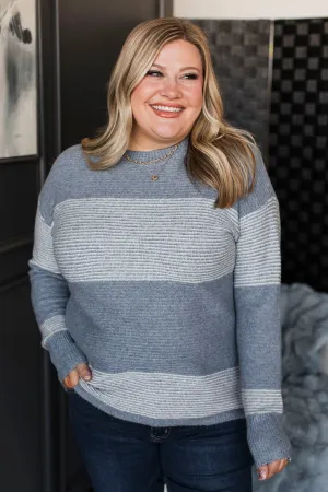 Right Back To You Knit Sweater- Denim