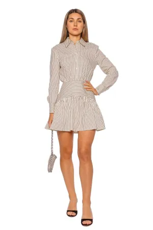 Rocco Striped Cotton Mini Shirt Dress