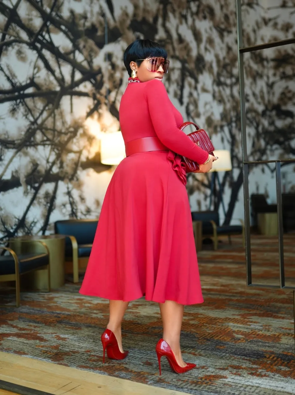Rosette Perfection- Midi Pleats Skirt (NEW! 2 colors!)
