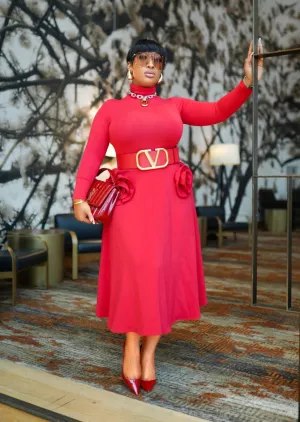 Rosette Perfection- Midi Pleats Skirt (NEW! 2 colors!)