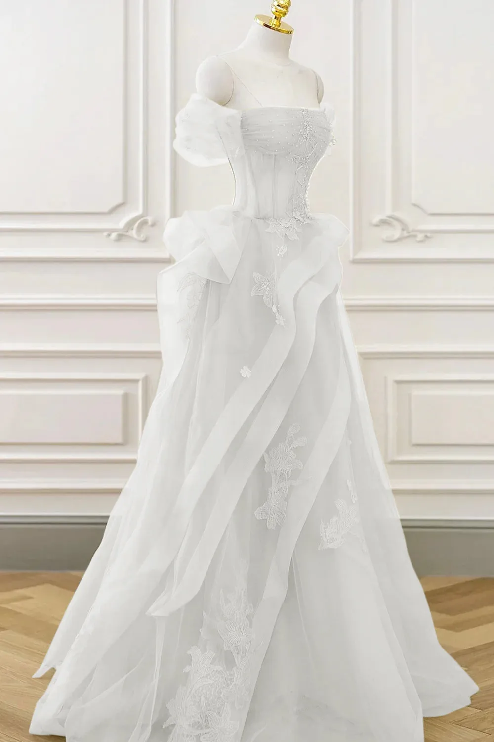Roycebridal Nellie | Green Tulle Lace Long Prom Dress with Corset, Green Formal Party Dress