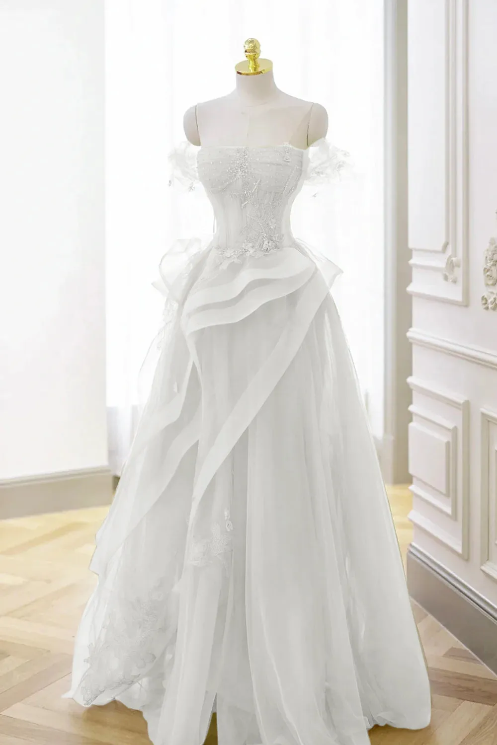 Roycebridal Nellie | Green Tulle Lace Long Prom Dress with Corset, Green Formal Party Dress