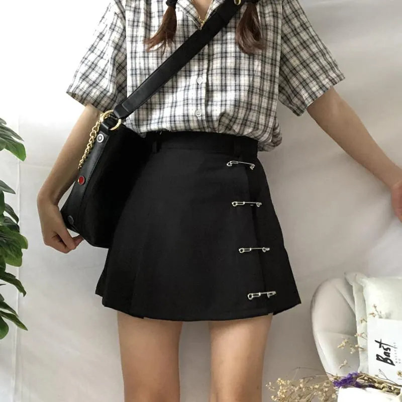 Safety Pin High Waist Skirt SD00335
