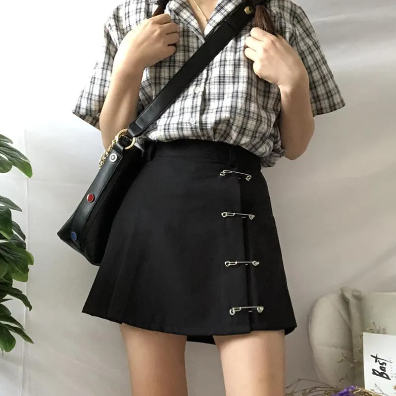 Safety Pin High Waist Skirt SD00335