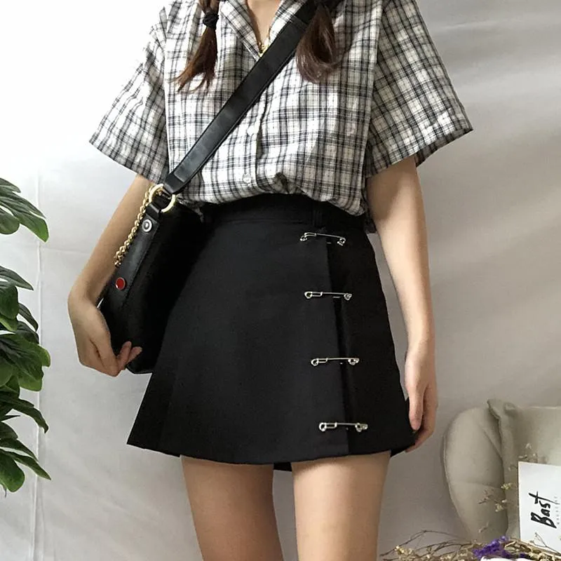 Safety Pin High Waist Skirt SD00335