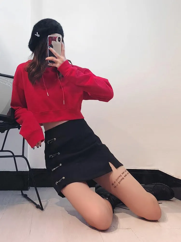 Safety Pin High Waist Skirt SD00335