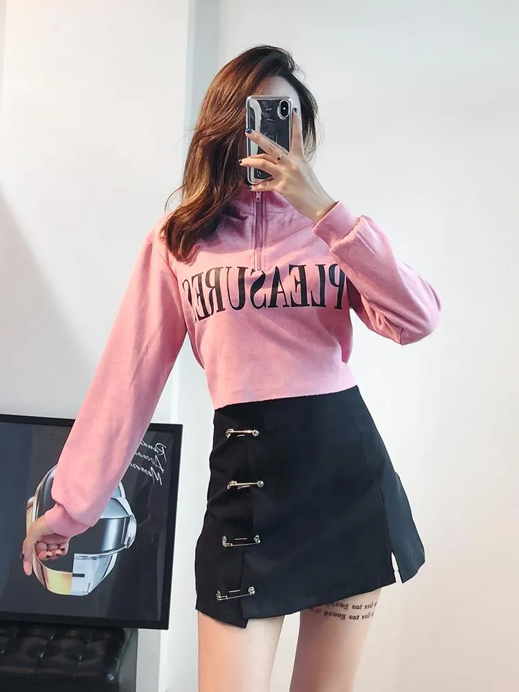 Safety Pin High Waist Skirt SD00335