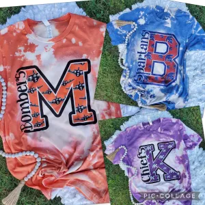 School logo bleached tees