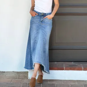 Selina Pieced Denim Maxi Skirt
