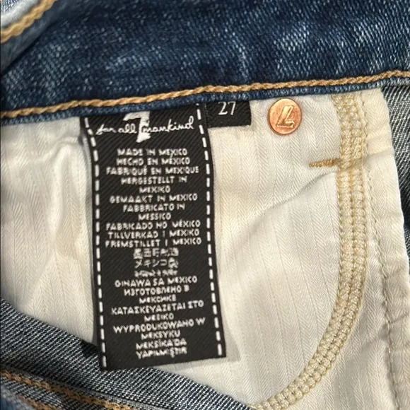 Seven 7 for all mankind stretchy denim jean Mini A-Line Skirt 27