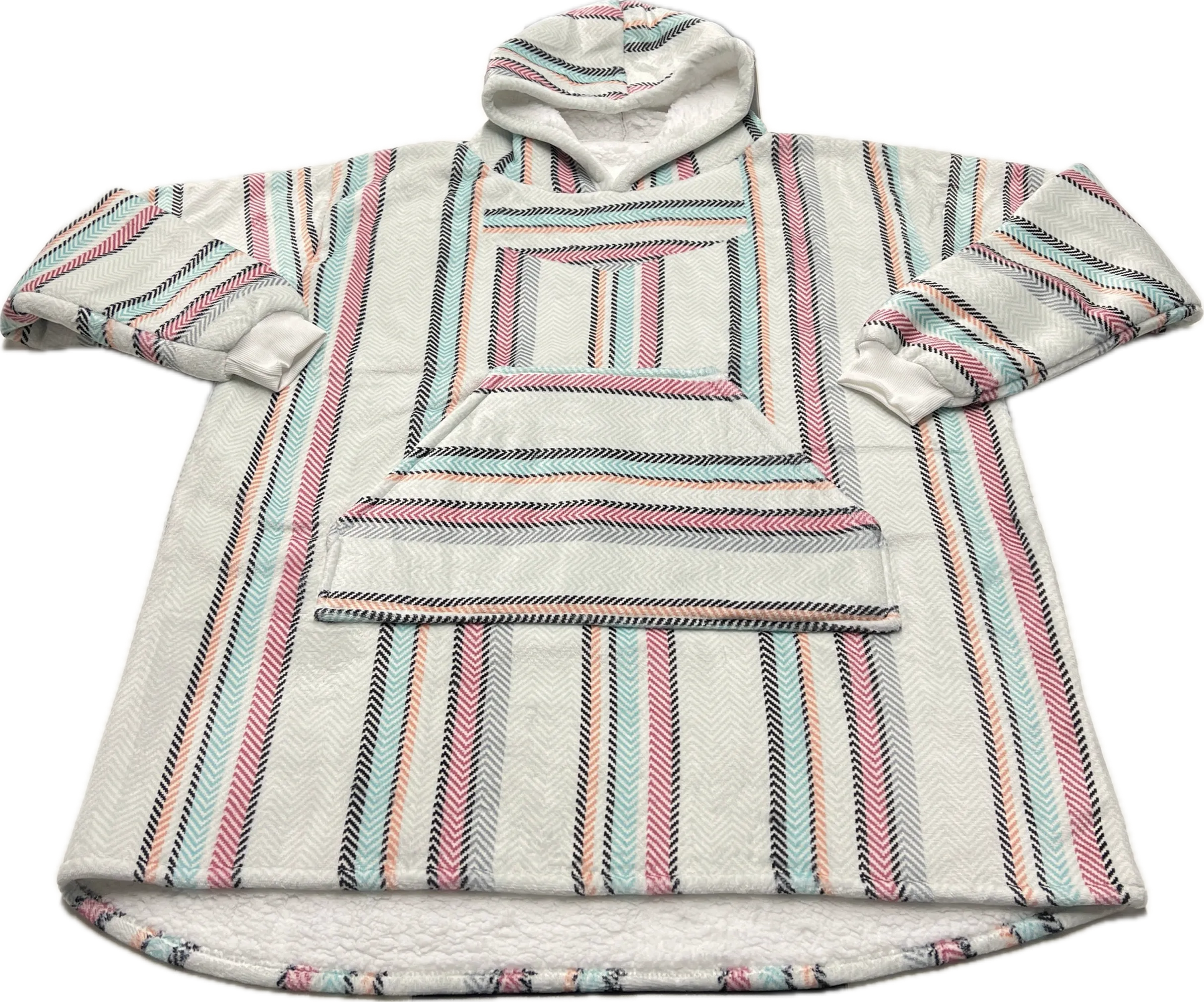 Sherpa Lined Drug Rug Wearable Blanket Baja Hoodie