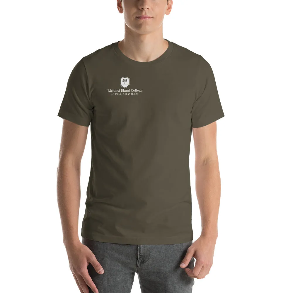 Short-Sleeve Richard Bland College Premium Unisex T-Shirt - Large Logo on Back/Small Logo on Front